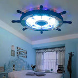 Mediterranean Ship Wheel Childrens Bedroom Ceiling Lights