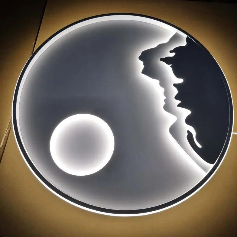 Circular Landscape Ceiling Light For Living Room