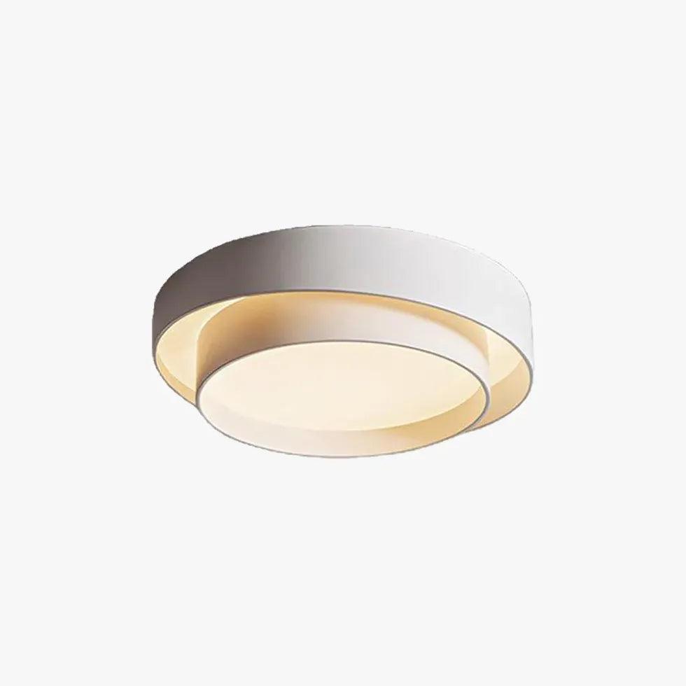 Layered Circular Modern White Flush Ceiling Lights - Clowas