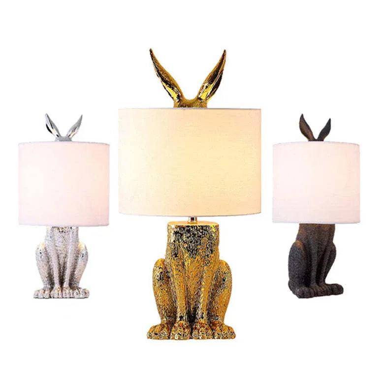 Rabbit Cylinder Shape Bedside Table Lamp - Clowas