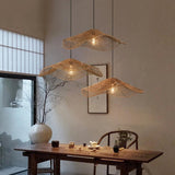 Boho Wave Rattan Pendant Light Dimmable for Living Room