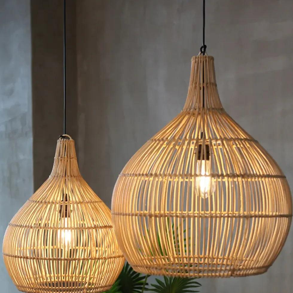 Japanese Bamboo Rattan Tea Room Pendant Light