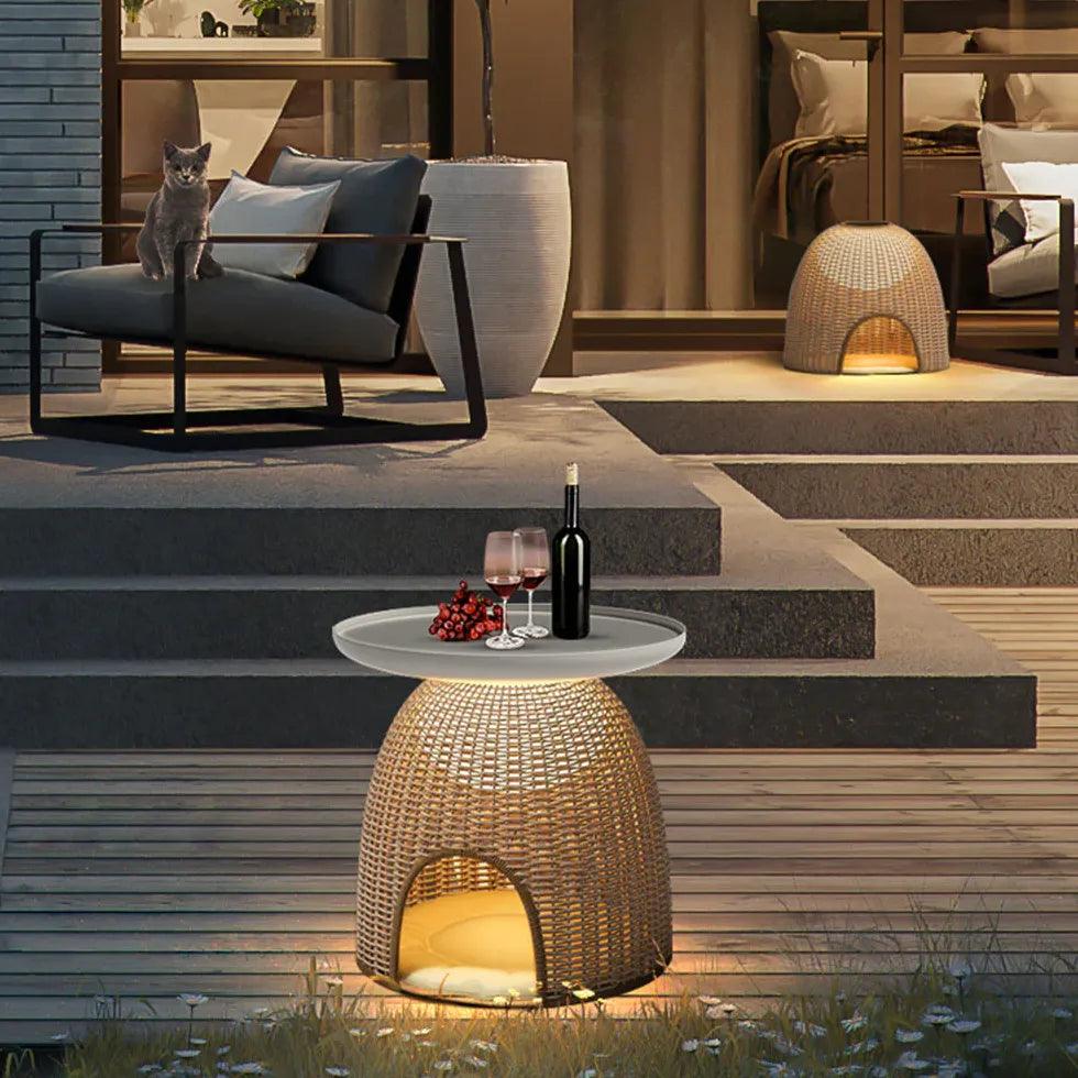Rattan Lanterns Led Outdoor Floor Lamps - Clowas