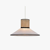 Japanese Rattan Fabric Pendant Lights for Dining Room