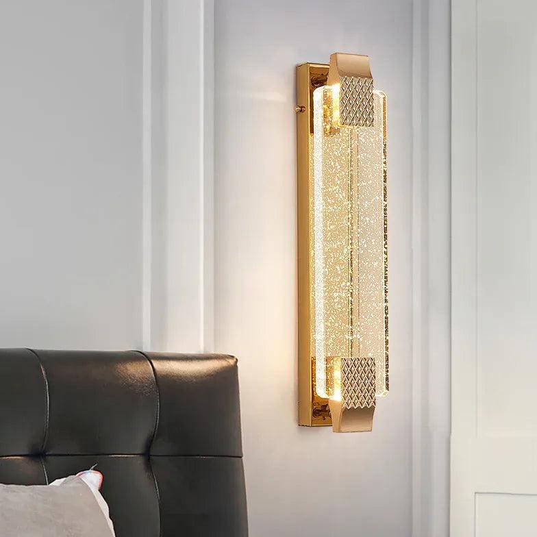 Rectangle Bubble Glass Gold Wall Lights - Clowas