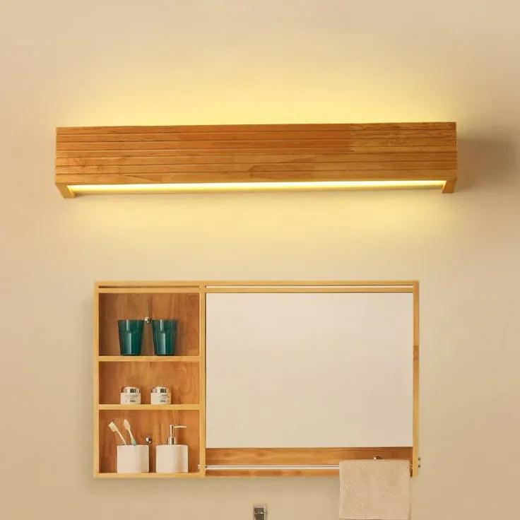 Rectangle Wooden Led Bathroom Wall Lights - Clowas