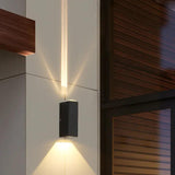 Rectangular black outdoor up and down wall lights - Clowas