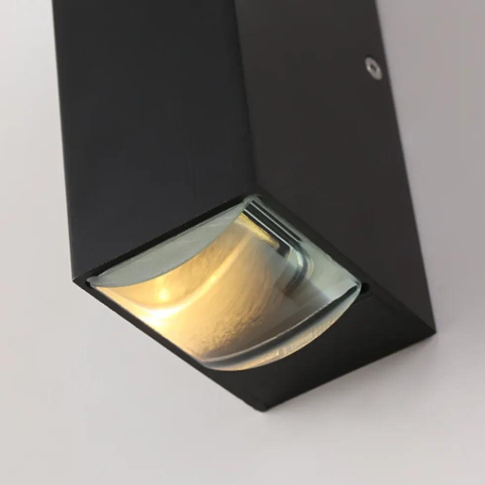 Rectangular black outdoor up and down wall lights - Clowas