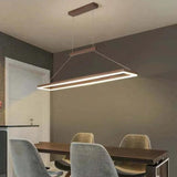 Rectangular Coffee Metal LED Pendant Light - Clowas