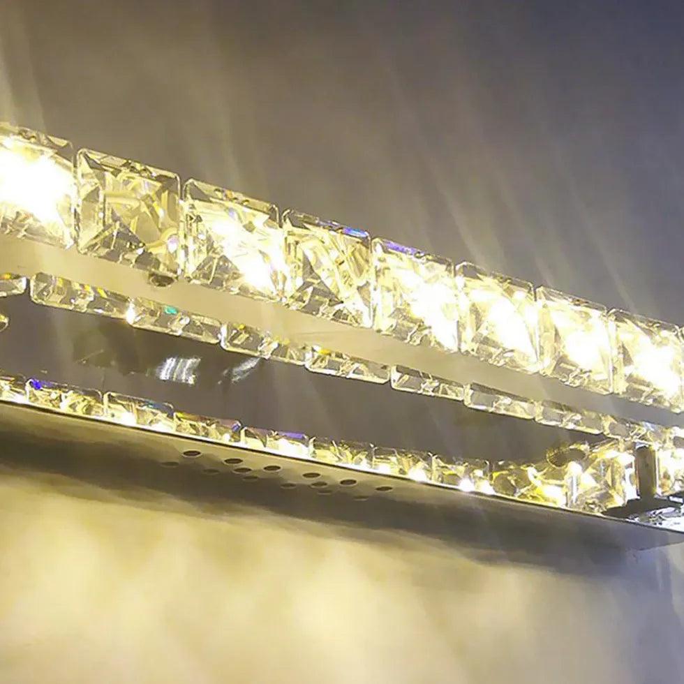 Rectangular Crystal Modern Bathroom Mirror Lights - Clowas