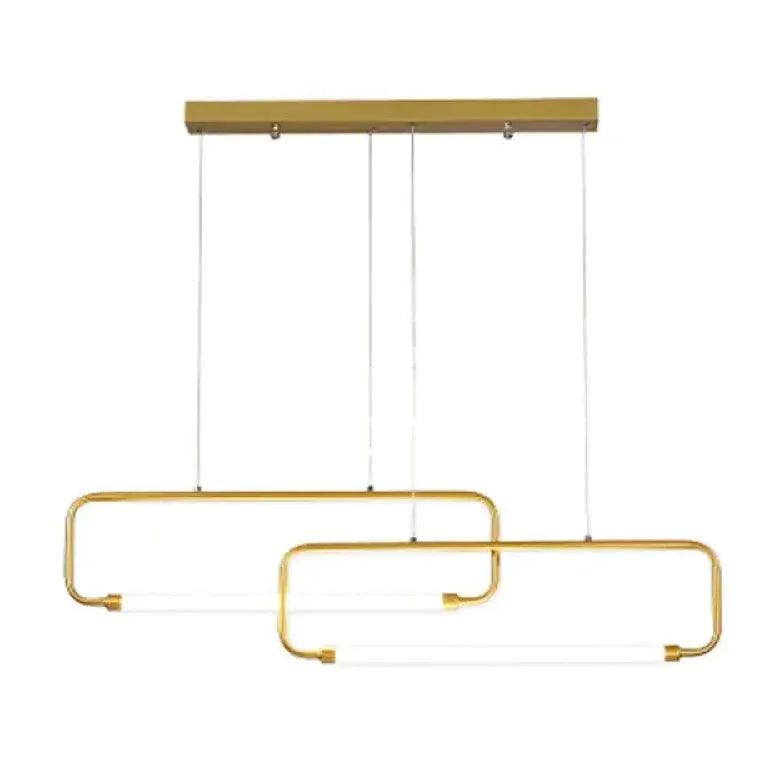 Rectangular Frame Black LED Dining Room Pendant Light - Clowas