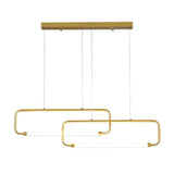 Rectangular Frame Black LED Dining Room Pendant Light - Clowas