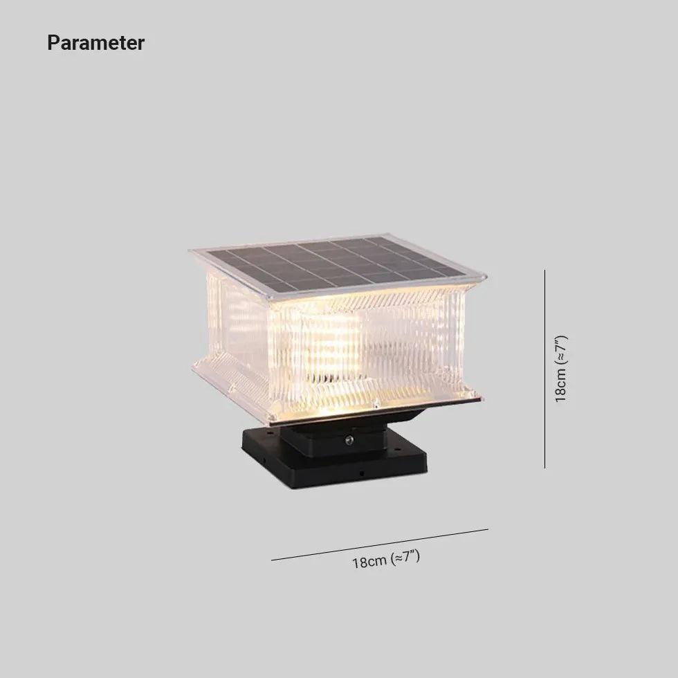 Rectangular Waterproof Solar Led Outdoor Pillar Lights - Clowas
