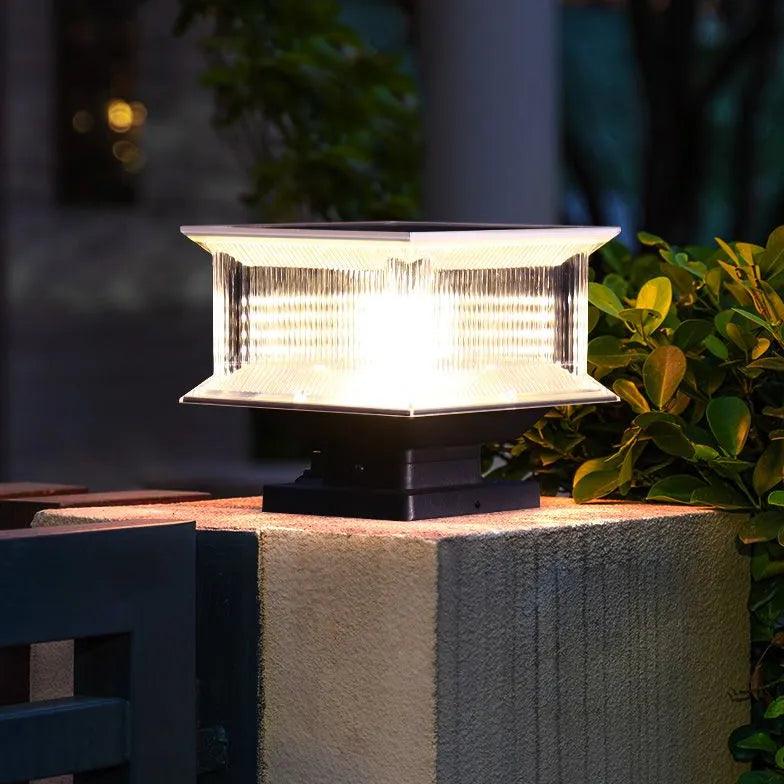 Rectangular Waterproof Solar Led Outdoor Pillar Lights - Clowas