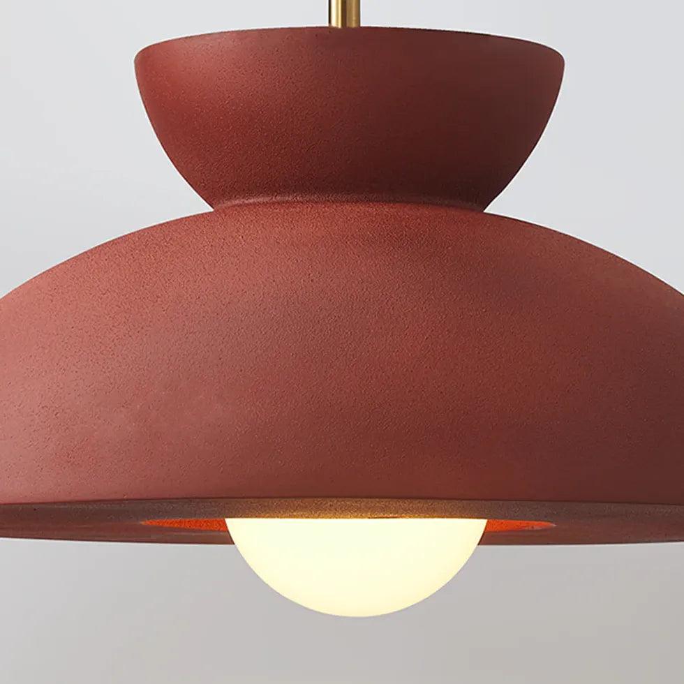 Red Frosted Modern Dining Room Pendant Light - Clowas