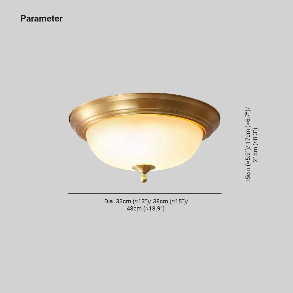 Retro Bowl Shape Vintage Gold Flush Ceiling Lights - Clowas
