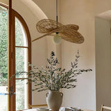 Southeast Asian Woven Rattan Pendant Light