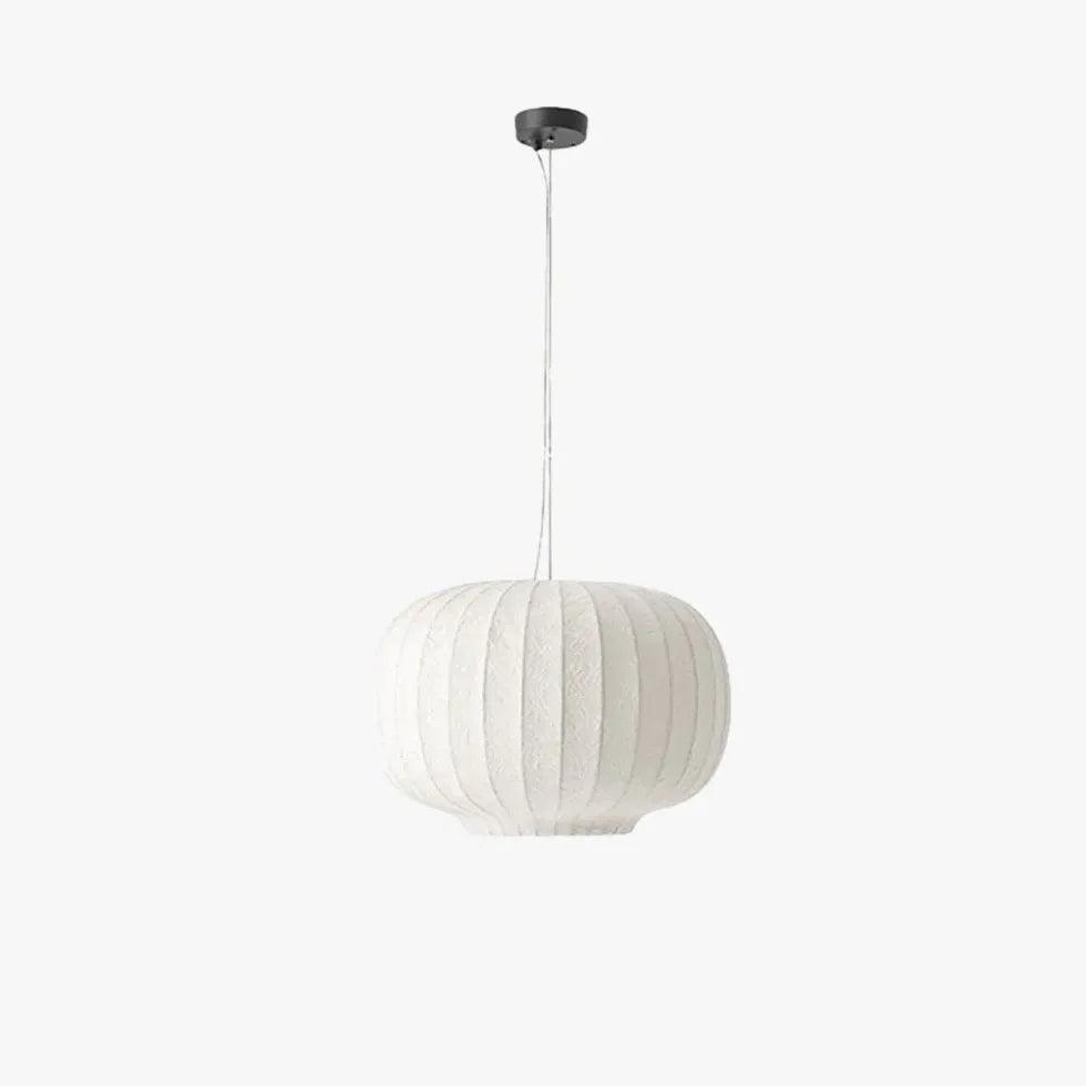 Fabric Lantern Style Vintage White Pendant Light - Clowas
