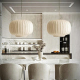 Fabric Lantern Style Vintage White Pendant Light - Clowas