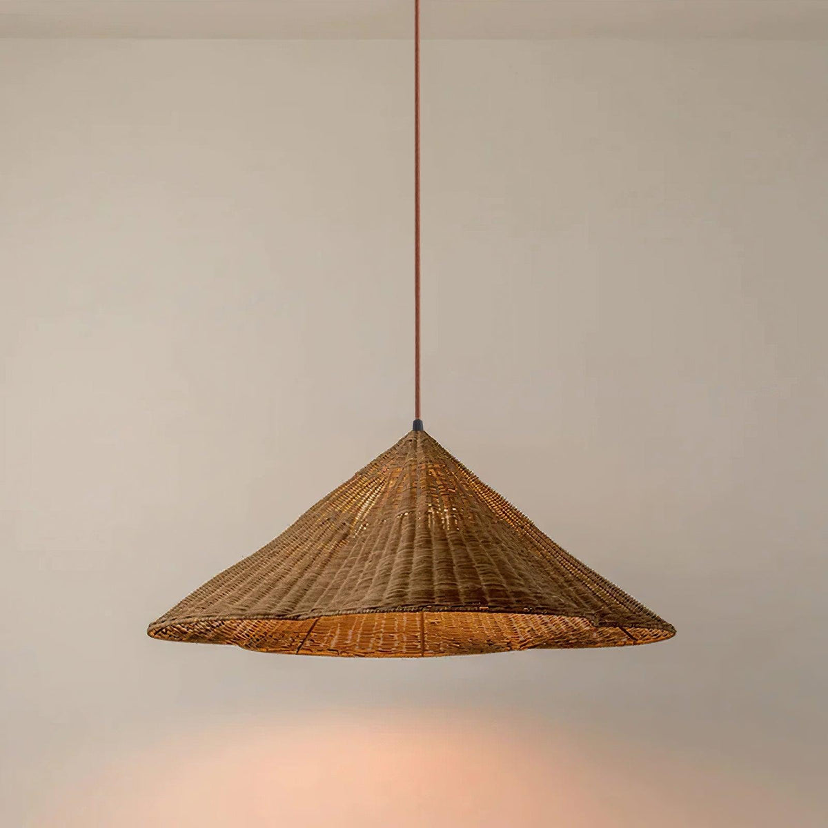 Vintage Rattan Wabi Sabi Pendant Light