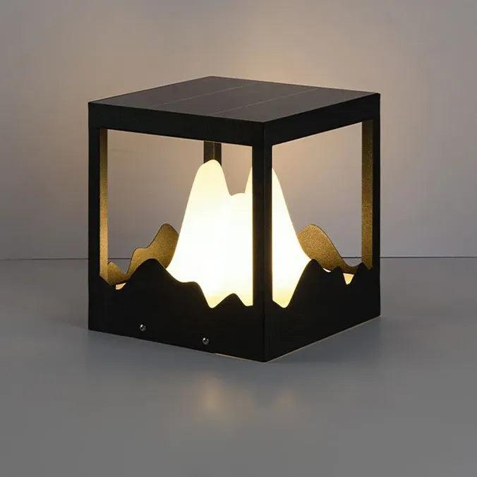 Mountain Shape Square Column Contemporary Outdoor Pillar Lights
