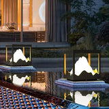 Mountain Shape Square Column Contemporary Outdoor Pillar Lights