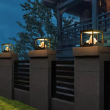 Mountain Shape Square Column Contemporary Outdoor Pillar Lights