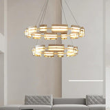 Luxury Multi-Rectangular Round Glass Pendant Lights