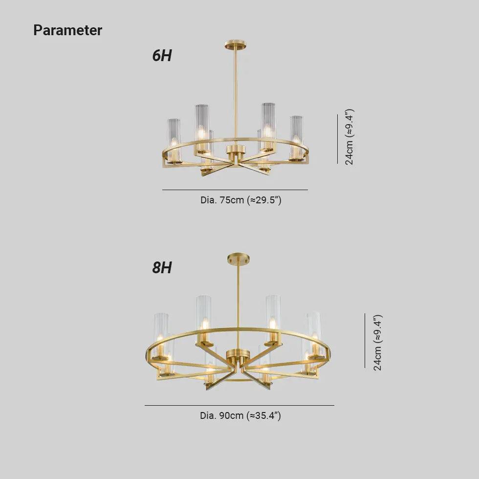 Ring-Frame Design Living Room Gold Chandelier - Clowas