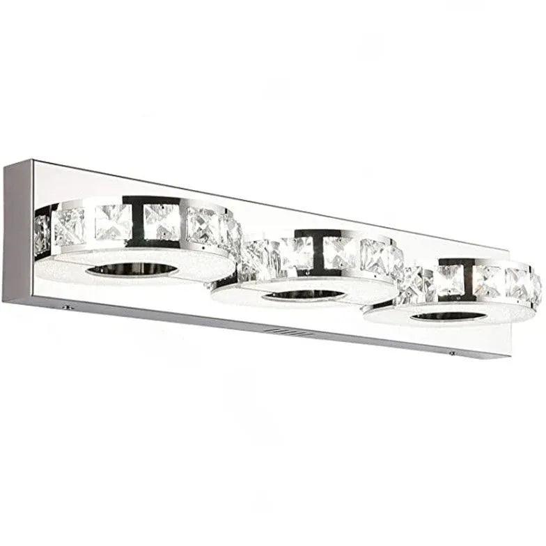 Ring Shaped Crystal Silver Bathroom Wall Lights - Clowas