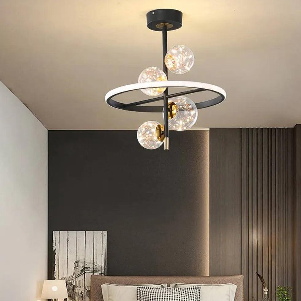Glass Bubble Starry Sky Modern Bedroom Pendant Light