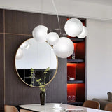 Modern Sphere Pendant Light with Grey Glass
