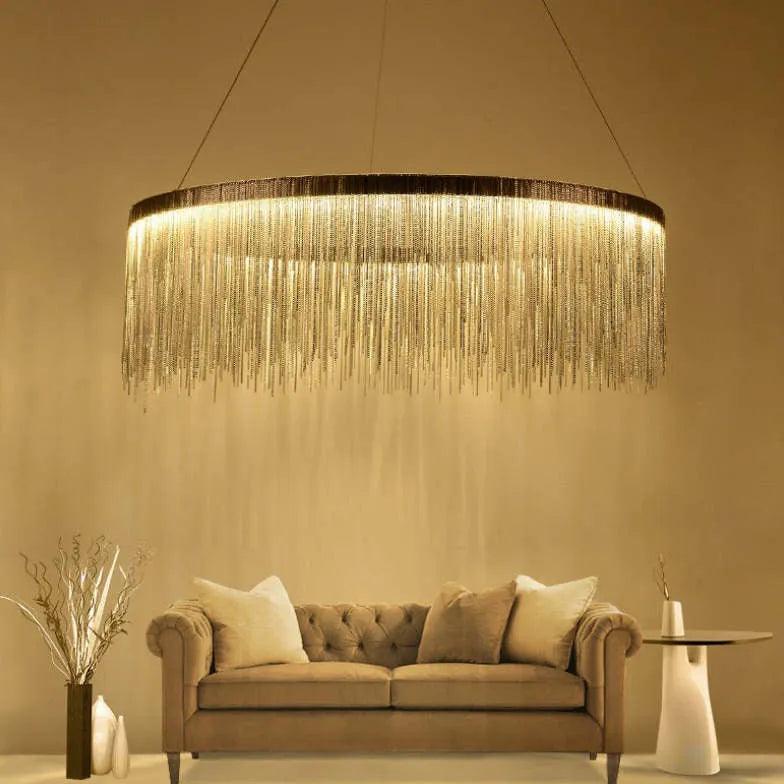 Ring-shaped Tassel Modern Luxury Pendant Light - Clowas