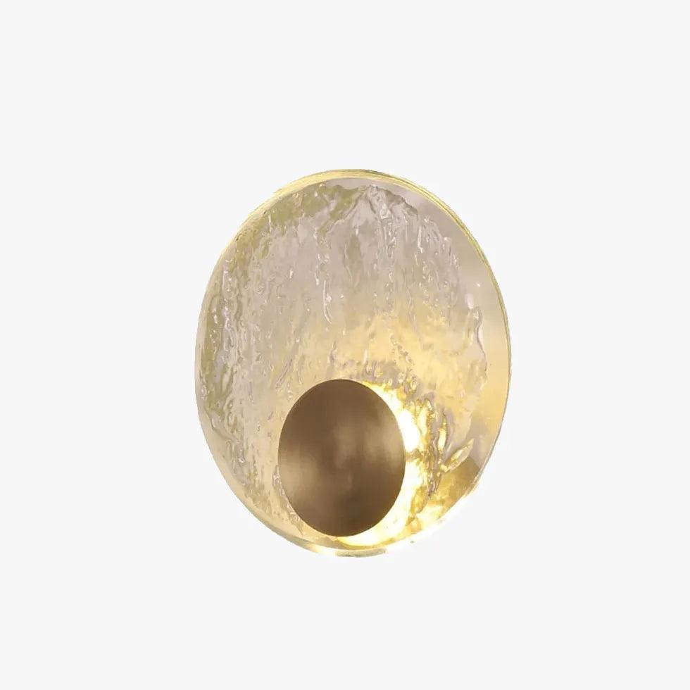 Ripple Crystal Round Gold Wall Lights - Clowas