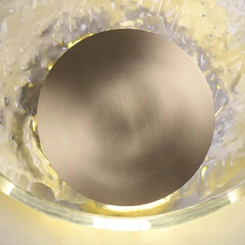 Ripple Crystal Round Gold Wall Lights - Clowas