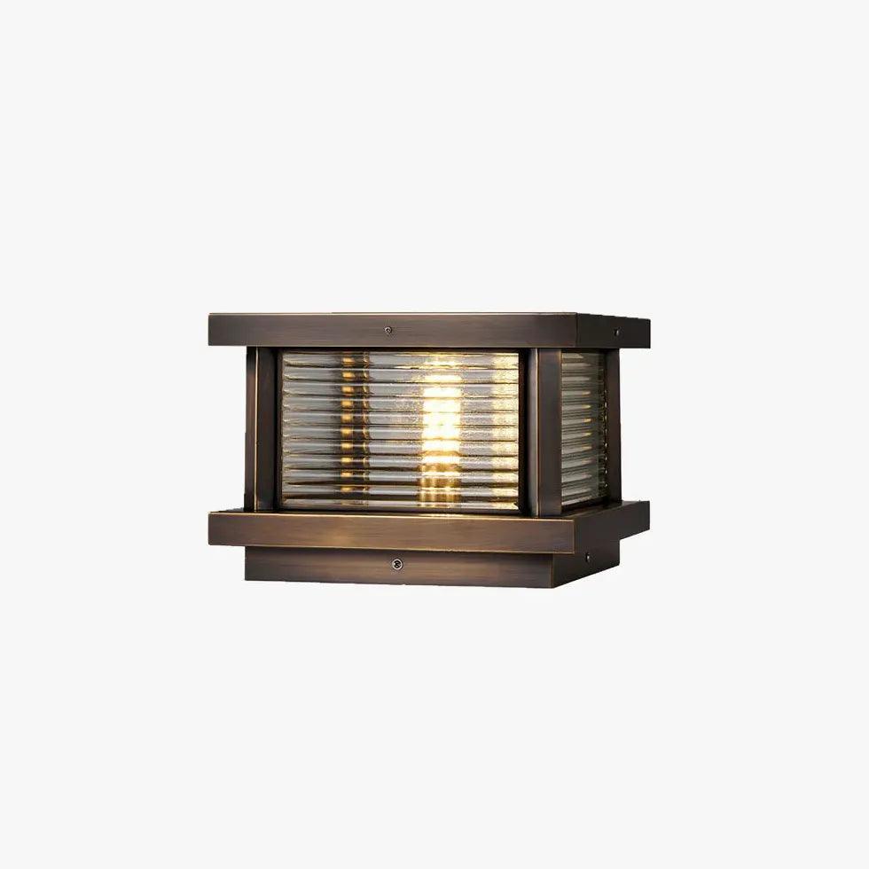 Ripple Glass Rectangular Solar Outdoor Pillar Lights - Clowas
