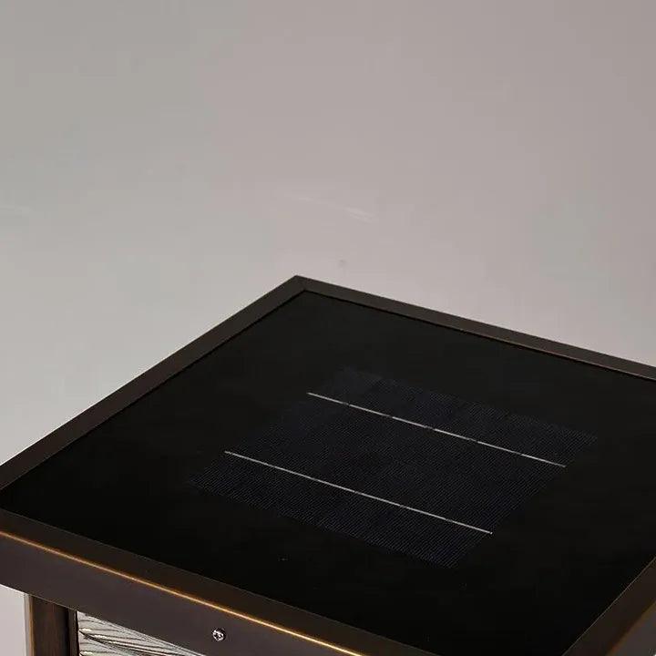 Ripple Glass Rectangular Solar Outdoor Pillar Lights - Clowas