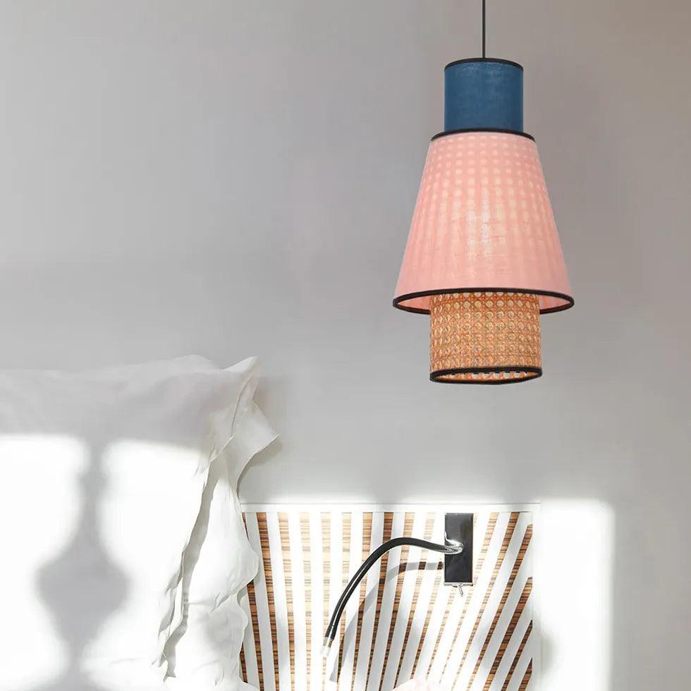 Japanese Multi Layer Rattan Fabric Pendant Light