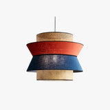 Japanese Rattan Fabric Small Pendant Light for Dining Room