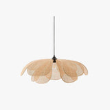 Japanese Petal Rattan Pendant Light for Dining Room