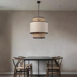 Contemporary Chinese Rattan Lantern Pendant Light