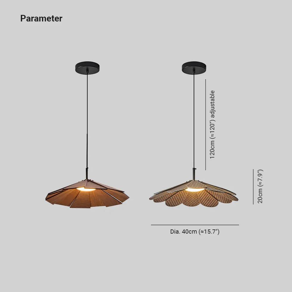 Petal-Shaped Wooden Pendant Light - Clowas