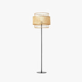 Vintage Rattan Floor Lamp for Living Room