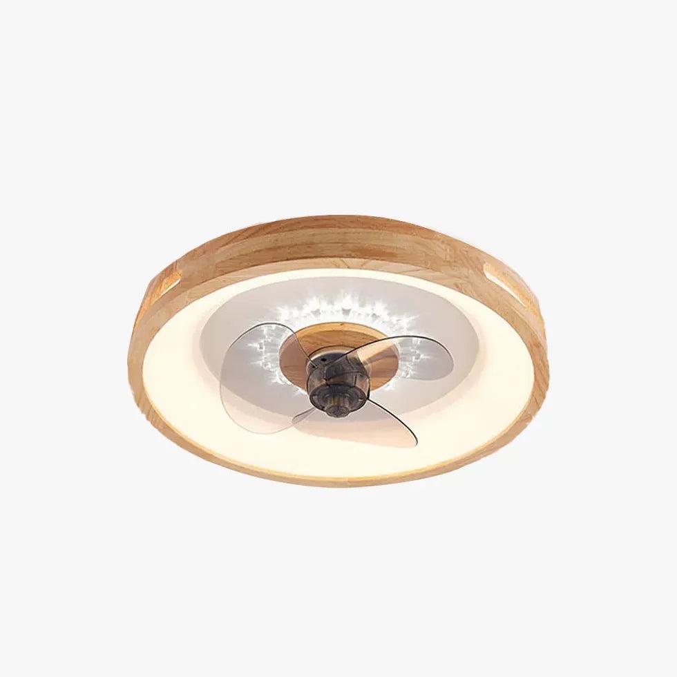 Round Border Wooden Ceiling Fan with Light - Clowas