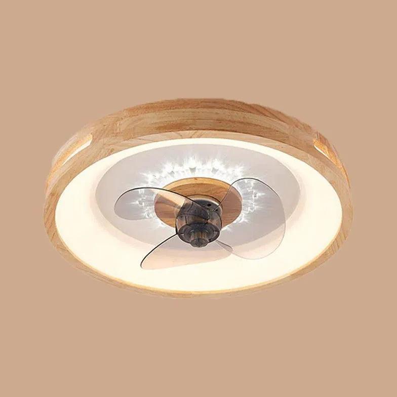Round Border Wooden Ceiling Fan with Light - Clowas