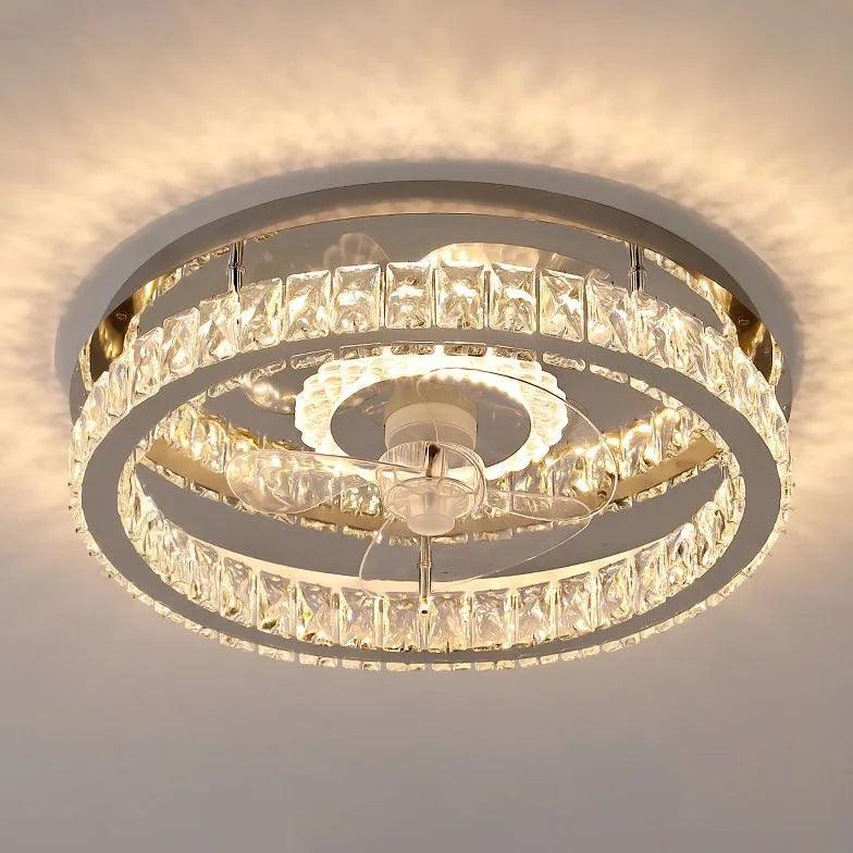 Round Ceiling Fan for Bedroom Pendant Light - Clowas