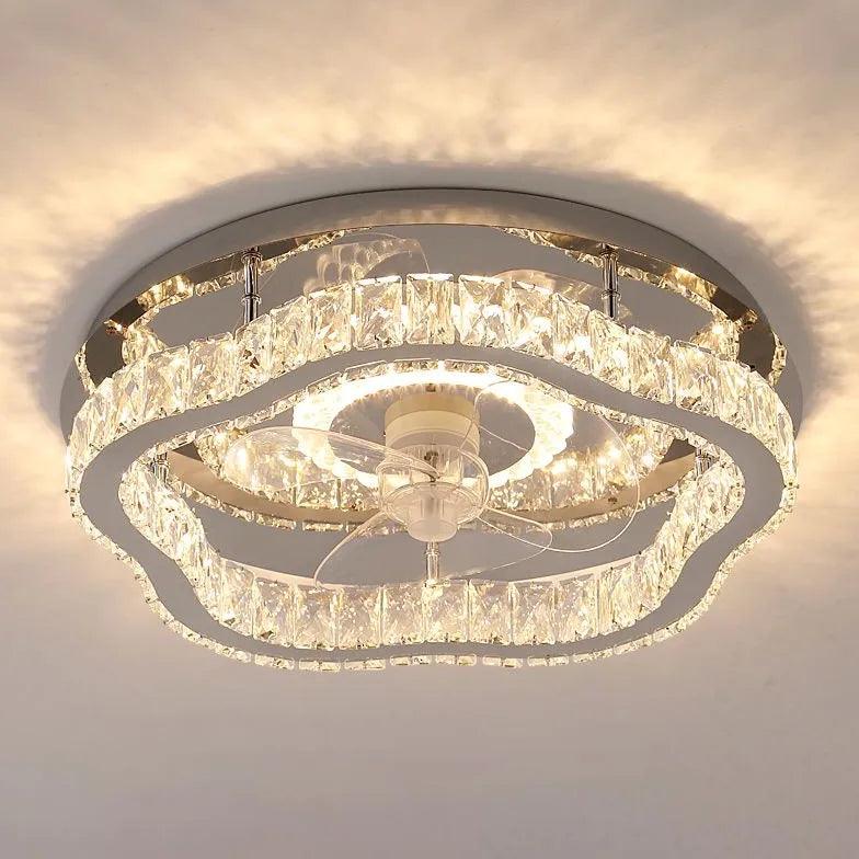 Round Ceiling Fan for Bedroom Pendant Light - Clowas