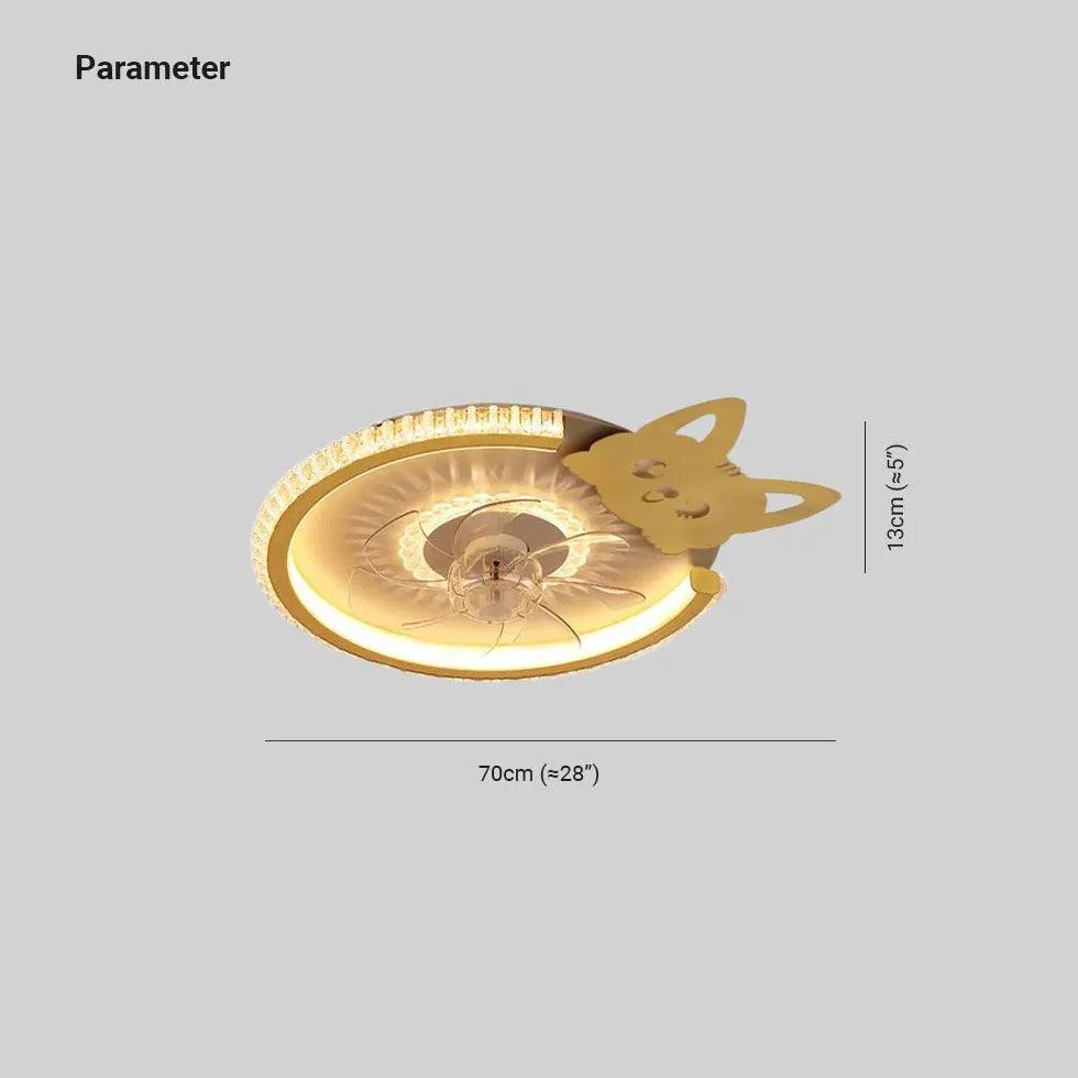 Round Ceiling Fan for Bedroom Pendant Light - Clowas