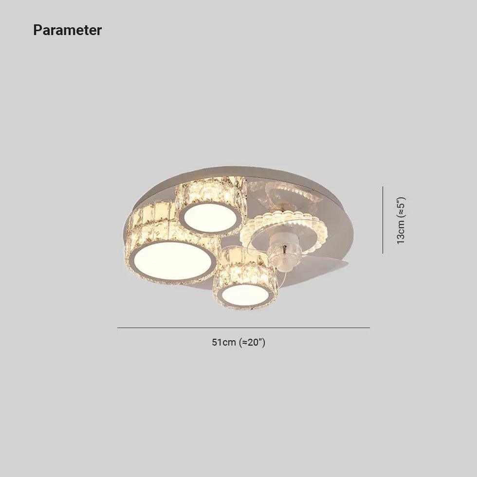 Round Ceiling Fan for Bedroom Pendant Light - Clowas