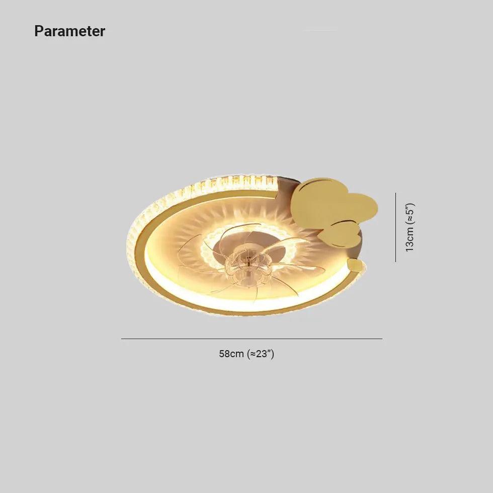 Round Ceiling Fan for Bedroom Pendant Light - Clowas